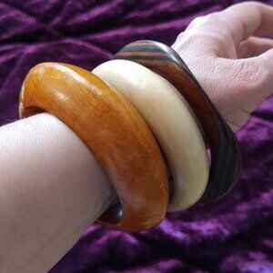 Vintage wooden bracelets from 1960